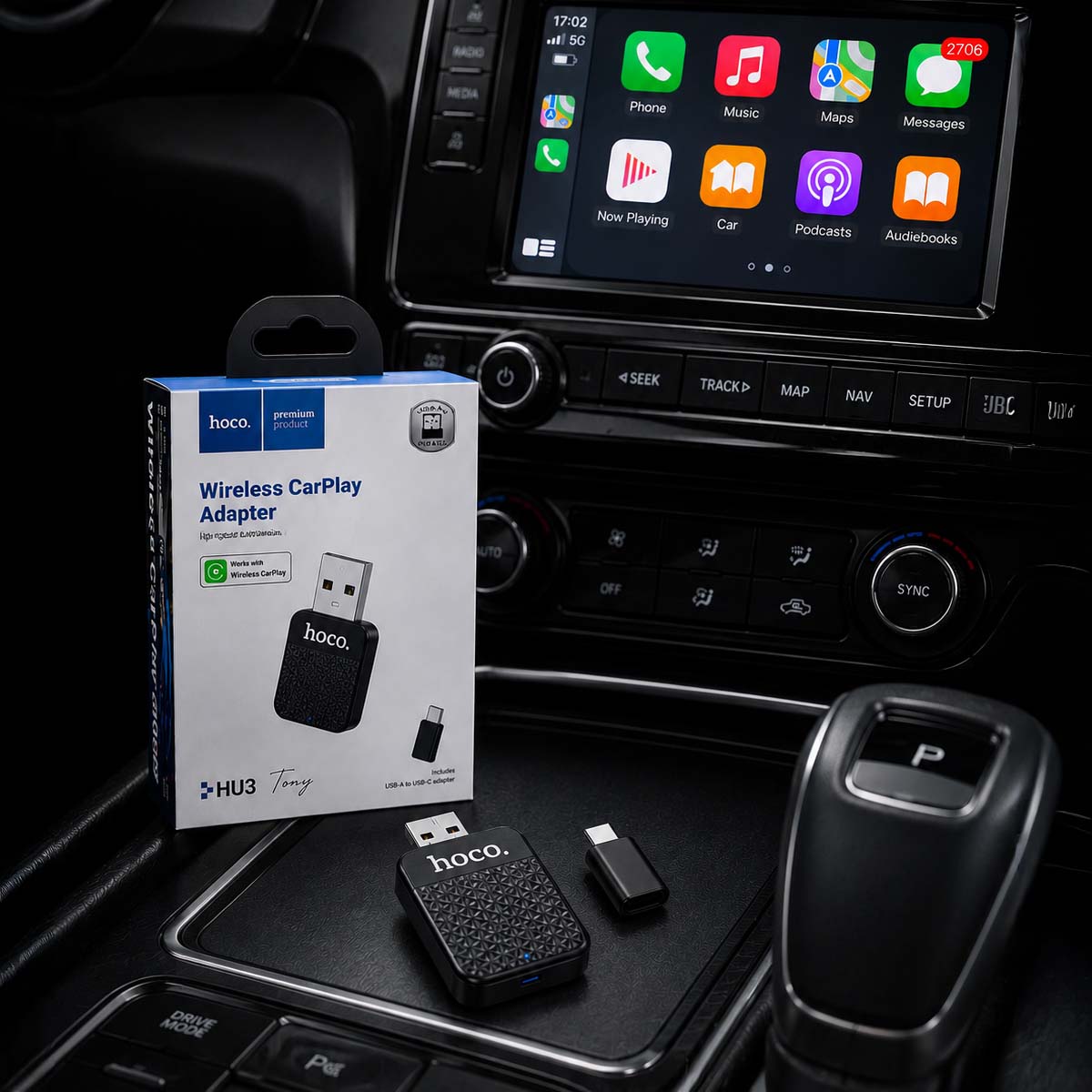 Бездротовий Wireless CarPlay адаптер Hoco U3