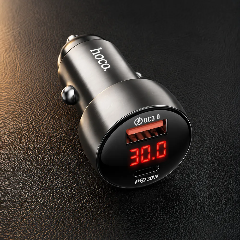 Автомобільна зарядка Hoco Z50 USB-C та USB — швидка зарядка в авто