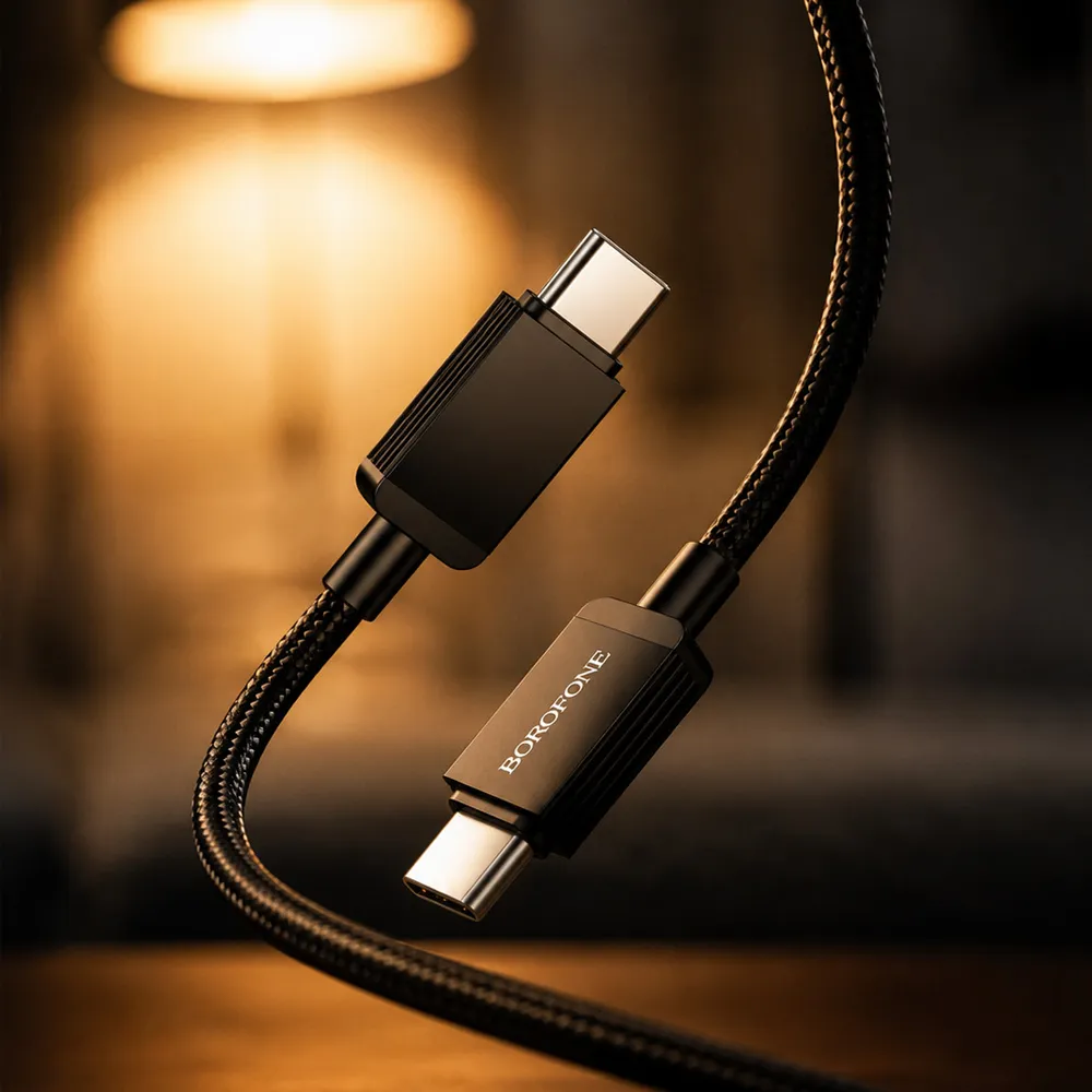 Кабель Borofone BX120 USB-C to USB-C — швидка зарядка PD 60W для смартфона