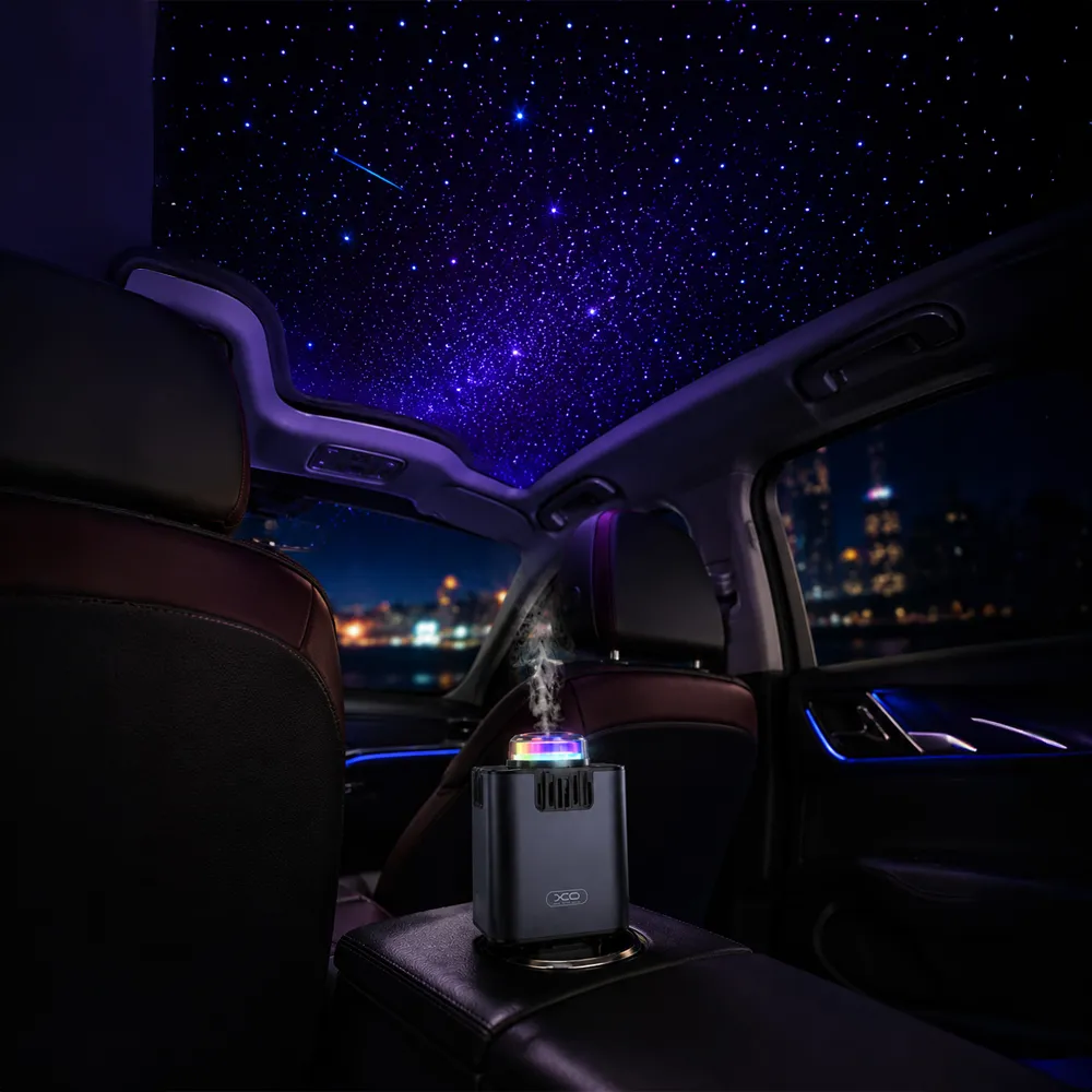 Автомобільна зарядка XO CC72 5в1 — зоряне небо, ароматизатор та RGB підсвітка в авто