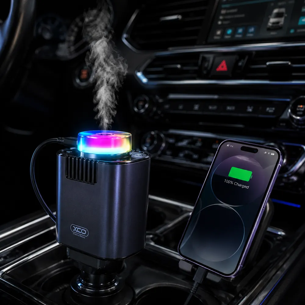 Автомобільна зарядка XO CC72 5в1 — зоряне небо, ароматизатор та RGB підсвітка в авто