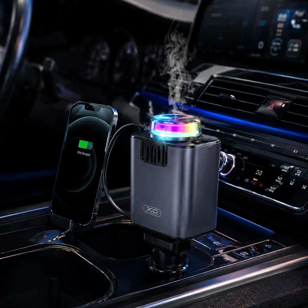 Автомобільна зарядка XO CC72 5в1 — зоряне небо, ароматизатор та RGB підсвітка в авто